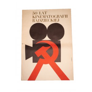 Original poster of 50 years of Soviet cinematography, signed M. Zbikowski, 1967.