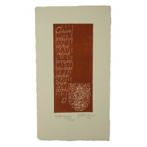 GOŁĘBNIAK Antoni Jan [1917-1988] - xylographia 246/265, sygnowana Gołębniak '83, f. 10 x 18cm
