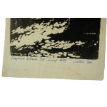 WOŚ Czesław - Fragment von Ostrow 3/5, Linolschnitt 1968, signiert, f. 13 x 40cm