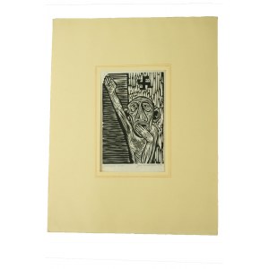 BORSUKIEWICZ Jerzy - Hitlerizmus, linoryt, 1958, f. 11 x 17cm