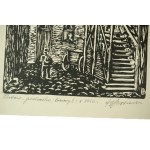 BORUCKI Ignacy - Złotów - dvor, linoryt, 1966, f. 20,5 x 14,5cm