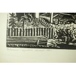 BORUCKI Ignacy - Rakszawa - cegielnia, linoryt, 1980r., f. 38 x 28cm