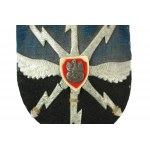 Rádiový pilot (?) nášivka s aplikovaným emblémom so streleckým orlom, f. 62 x 75 mm, efektná (???) nášivka