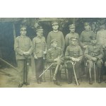 Foto von Offizieren der polnischen Legionen mit Offizieren der preußischen Armee [PSZ-Stab ?] mit General Felix von Barth, Leiter der Ausbildungsinspektion [vor 1918].