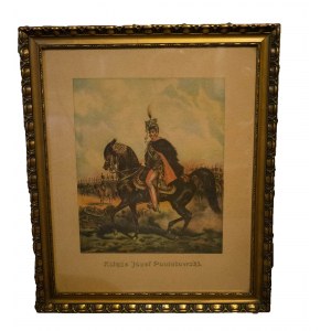 KOSSAK Juliusz - portrét knížete Józefa Poniatowského na koni [oleprint], kopie díla Juliusze Kossaka z roku 1879