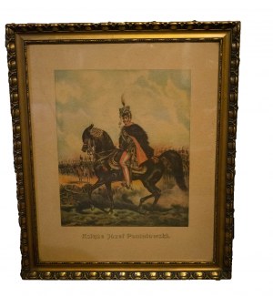 KOSSAK Juliusz - portrait of Prince Józef Poniatowski on horseback [oleprint], copy of Juliusz Kossak's work from 1879