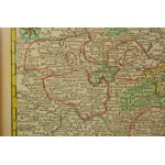 [XVIIIw. - Śląsk] mapa Śląska [Księstwo Śląskie], miedzioryt kolor., autor J.G. Schreiber, ca. 1750r.