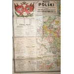 BAZEWICZ J.M. - Mapa Polska s rozdělením na provincie z roku 1770 a některá významnější období, f. 89 x 57,5cm