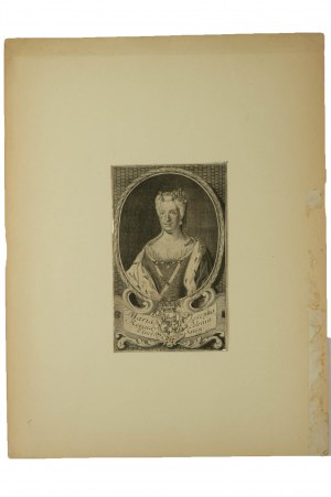 Miedzioryt Maria Josepha Regina Polonia [Maria Józefa Habsburżanka] ostatnia królowa Polski, 1737r. Ch.J. Sysang