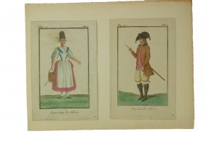 A woman and a man from Prussian Silesia, two color prints from the late 18th century