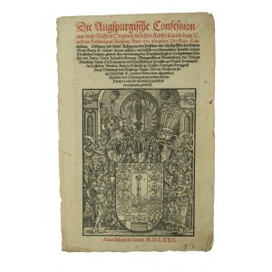 Fragment eines alten Drucks mit Porträts von Joachim II. Hector [1505-1571] und Johann Georg [1525-1598], Kurfürsten von Brandenburg, 1572.