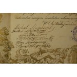 Dekoratives Diplom aus dem Ende des 19. Jahrhunderts - LEHRBESCHEINIGUNG absolvierte eine Ausbildung im Kunsthandwerk - Tischlerei in Mikolajov (...), 19. September 1886.