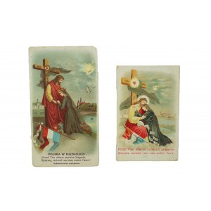 Zwei Heilige Bilder mit patriotischem Motiv, Winceny Kuczabiński Lvov, und J.K. Krakow