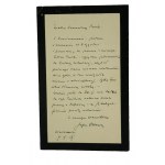 Brief [handschriftlich mit Autogramm] von Juliusz Osterwa + Umschlag an Aleksander Czaplicki, Staatsanwalt aus Radom, bezüglich einer ausstehenden Schuld, 1929, RZADKIE