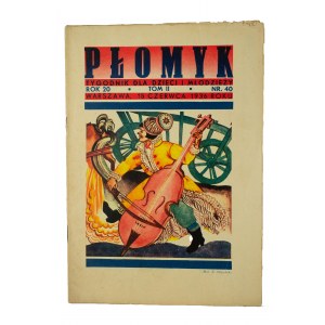 PŁOMYK weekly magazine for children and young people, year 20, volume II, number 40, June 15, 1936, issue illustrated with drawings by Zofia Stryjeńska