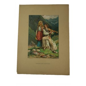 GERSON Wojciech - Srdečné zvuky, veľká farebná fotochromotypia, f. 20,5 x 29,5 cm v svetlom paspartovaní, 1911.