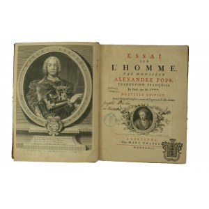 Papež Alexandr - Essai sur l'homme, Lausanne 1762, podpis Józefy Potocké, rozené Mniszech, Tulchinova knihovna, Pecharova knihovna