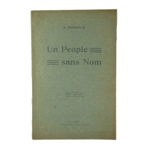 BOROWICZ A. - Ein namenloses Volk / Un Peuple sans Nom, Lausanne 1916.