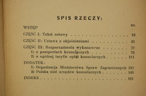 NAMYSŁOWSKI W. - Polish consular law, act of October 11, 1924 with explanations , 1926.