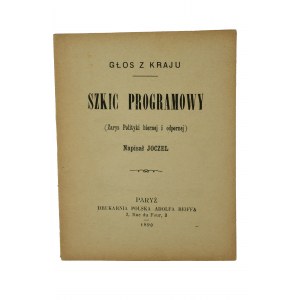 Joczel - Szkic programowy (zarys polityki biernej i odpornej), Paryż 1890r.