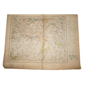 Topografická mapa GOSTYŃ, ulička 41 Slup 24, mierka 1:100 000, WIG Varšava 1934.