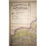 Mapa Poznaňského vojvodstva, mierka 1:300 000, Vydavateľstvo Spoločnosti priateľov vedy v Poznani, Poznaň 1922, f. 98 x 138 cm