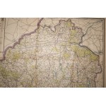 Mapa Poznaňského vojvodství, měřítko 1:300 000, Vydavatelství Společnosti přátel vědy v Poznani, Poznaň 1922, f. 98 x 138 cm