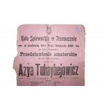 Koło Śpiewackie w Trzemesznie AFISZ Azya Tuhaybejowicz, 18 listopada 1906r.