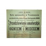 Koło Śpiewackie w Trzemesznie AFISZ Ogniem i mieczem 14 listopada 1909r.