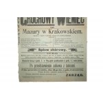 Spevácky krúžok v Trzemeszne AFISZ na predstavenie Grochowy wieniec czyli Mazury in Krakowskiem, ktoré sa hralo 29. januára 1911.