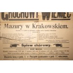 Spevácky krúžok v Trzemeszne AFISZ na predstavenie Grochowy wieniec czyli Mazury in Krakowskiem, ktoré sa hralo 29. januára 1911.