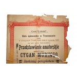 Koło Śpiewackie w Trzemesznie AFISZ do przedstawienia Cygan Muringo wystawionego 6 stycznia 1909r.