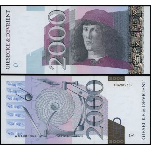Niemcy, banknot testowy - 2.000 euro, 2002