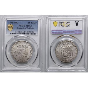 Niemcy, 16 gute groszy (16 Gute Groschen), 1791 MC, Brunszwik