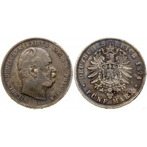 Niemcy, 5 marek, 1874 A, Berlin