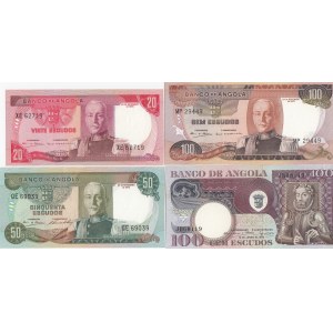 Angola 20, 50, 100 escudos 1972,73 (4)