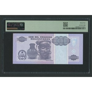 Angola 100000 Kvanzas Reajustados 1995 - PMG 64 Choice Uncirculated