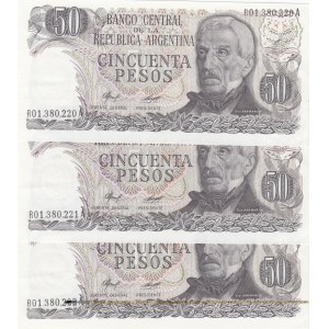 Argentina 50 Pesos 1976 (3) Replacements