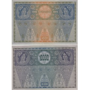 Austria 1000 & 10 000 Kronen 1919 (2)