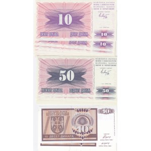 Bosnia & Herzegovina 10 & 50 Dinars 1992 (6+7+7=20)