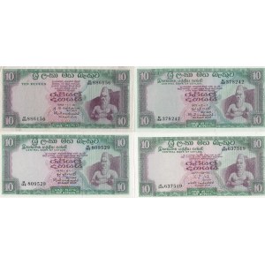 Ceylon 10 Rupees 1968,70,71,77 (4)