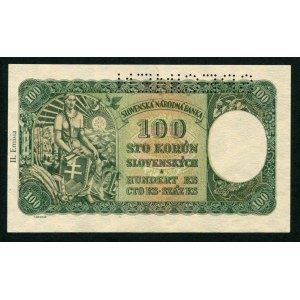 Czechoslovakia 100 Korun 1945 - Specimen