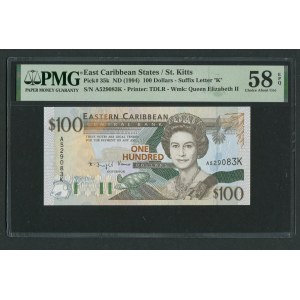 East Caribbean States 100 Dollars ND (1994) - PMG 58 EPQ Choice About Unc