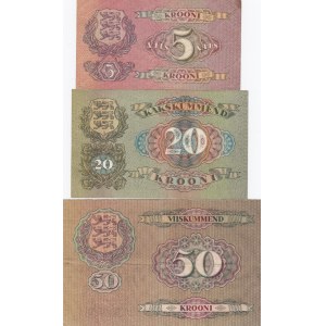 Estonia 5,20,50 Krooni 1929,32 (3)