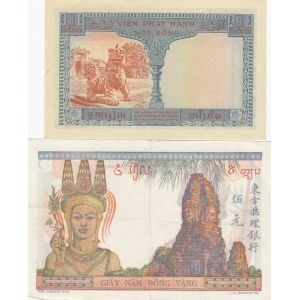 French Indochina 1 & 5 Piastres 1936,1954