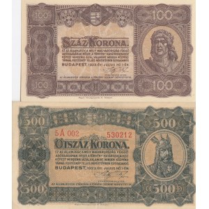 Hungary 100 & 500 Korona 1923 (2)