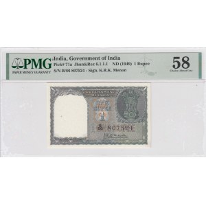 India 1 Rupee 1949 PMG58