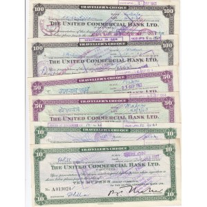 India 10,50,100 Rupees 1963-64 (6) Travellers Cheques