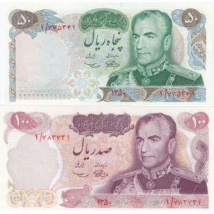 Iran 50 & 100 Rials 1971 (2) Commemorative