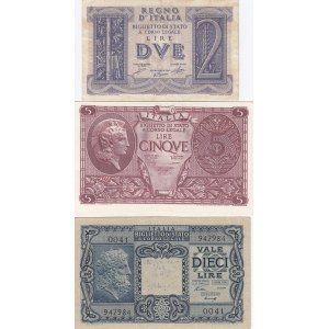 Italy 2,5,10 Lire 1939,44 (3)